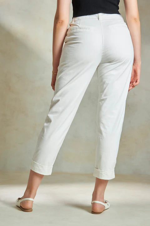 High-Waisted 100% Cotton Mom Fit Trousers for Women – Breathable & Stylish Everyday Pants