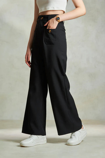 Twill Straight Fit Trousers for Women – Tailored Comfort with Classic Elegance