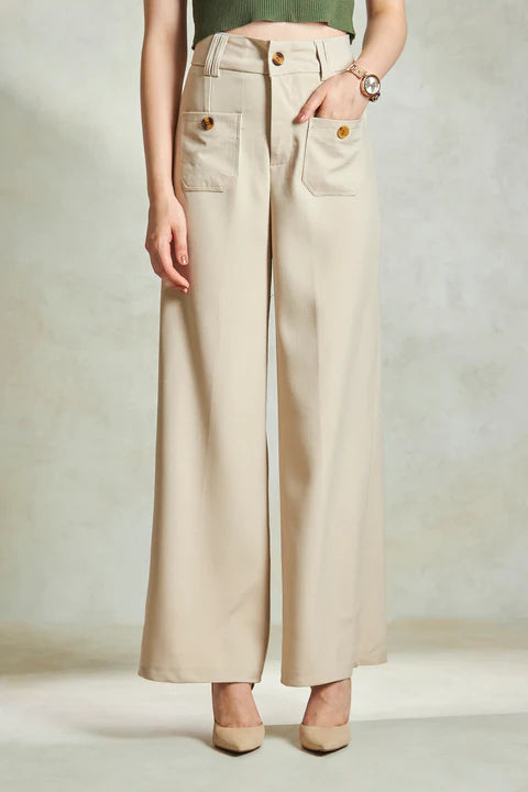 Premium Twill Straight Fit Trousers for Women – All-Day Comfort with Tailored Style