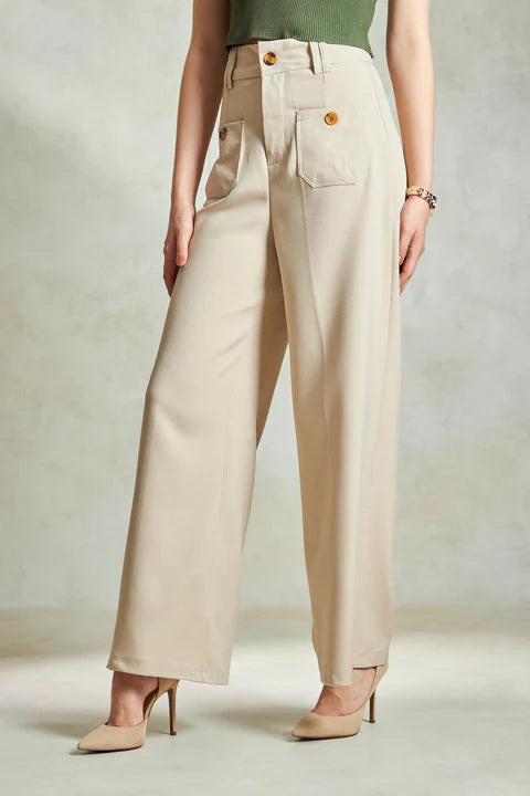 Premium Twill Straight Fit Trousers for Women – All-Day Comfort with Tailored Style