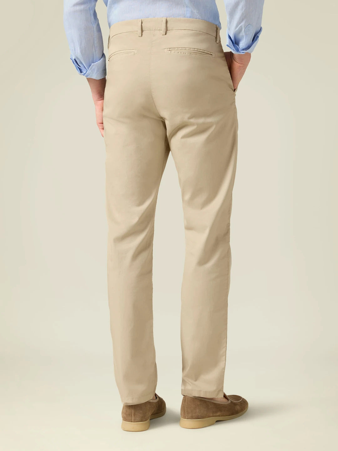 Men's Lightweight Cream Cotton Chinos – Breathable Summer Trousers for Everyday Style