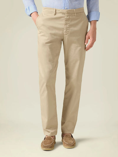 Men's Lightweight Cream Cotton Chinos – Breathable Summer Trousers for Everyday Style
