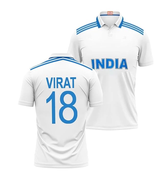 India Cricket Test 2025 Jersey Virat Kohli for (Kids,Boys,Men)