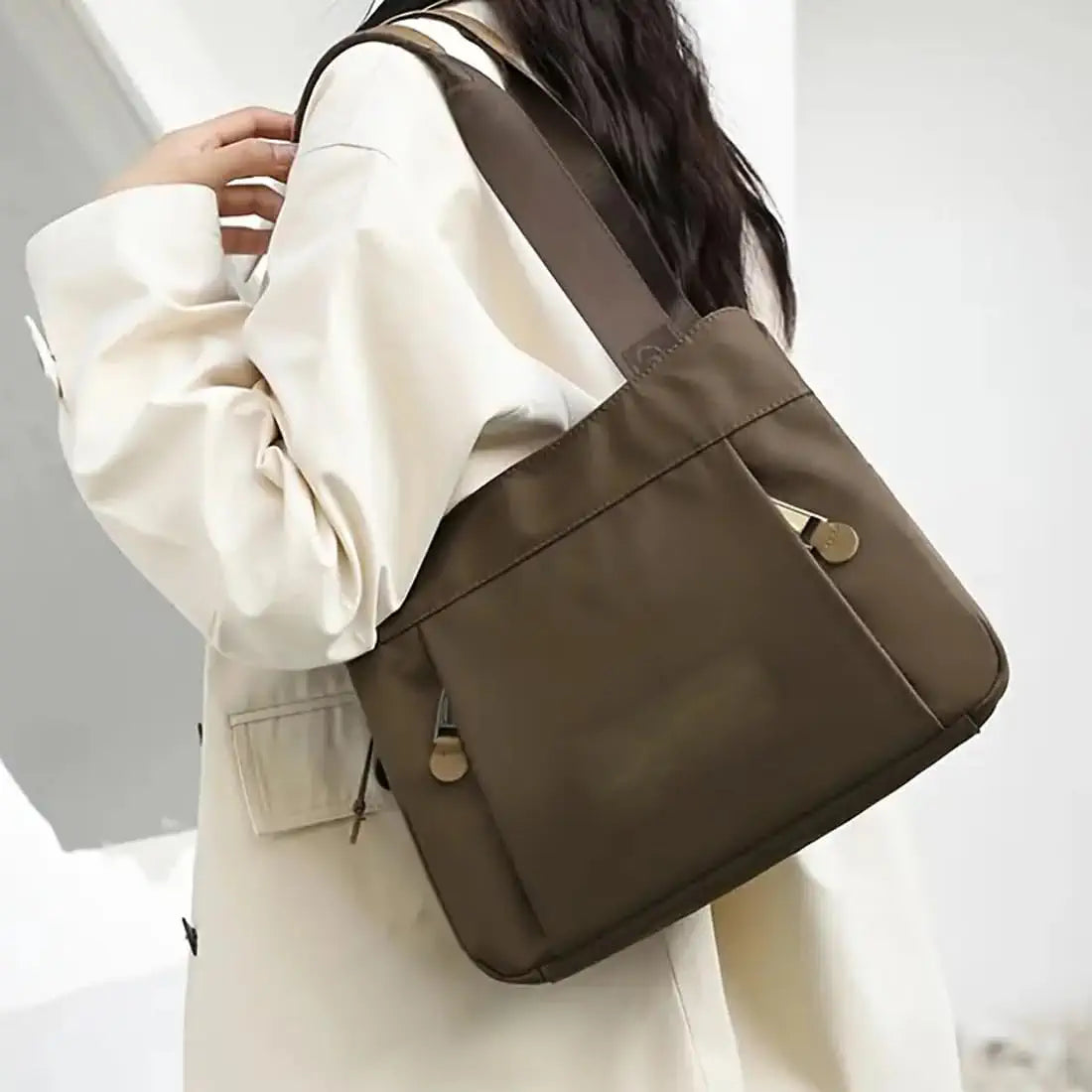 Belle Mode Synthetic Fabric Handbag with Zip College Bag for Women