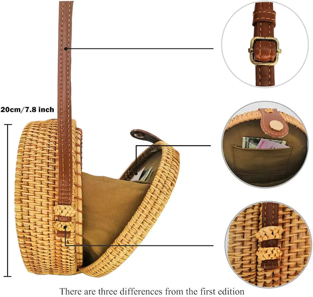 Belle Mode Circle Boho Crossbody Bohemian Shoulder Bag for Women