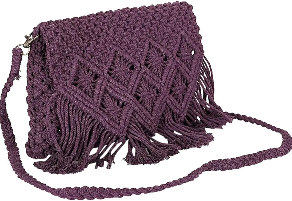 Belle Mode Macrame Sling Bag Boho Tote, Fancy Shoulder Purse for Women