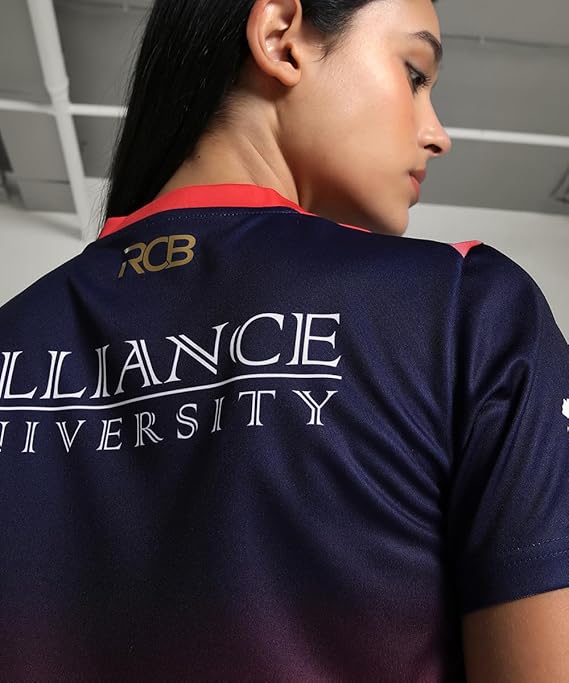Women's Jersey 2025 Latest for RCB Team | Official Match Jersey | Comfortable Fit V-Neck Cricket T-Shirt | Half Sleeve Polyester Fan Wear