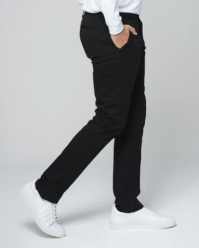 Men's Slim Fit Black Tech Chino Pants – Stretchable, Wrinkle-Free, All-Day Comfort