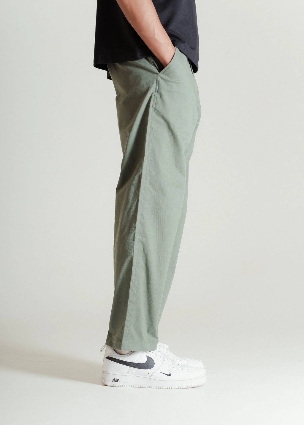 Men’s Muted Green Relaxed Fit Chinos – Classic Cotton Blend Casual Trousers