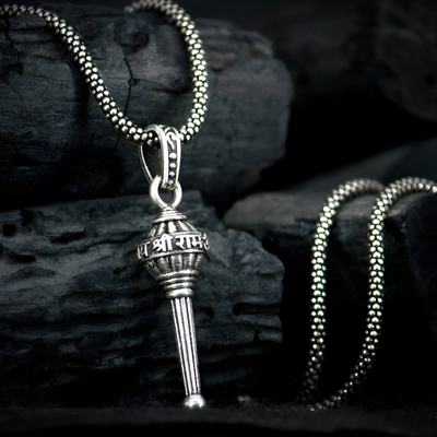 Silver Chain with Gada Pendant