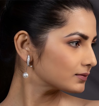 Pearl Wing Stud Earrings