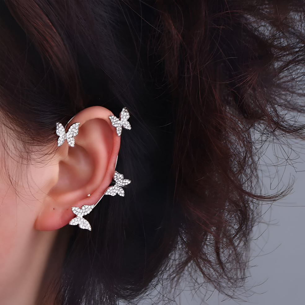 Butterfly Crawler Cuff Earrings