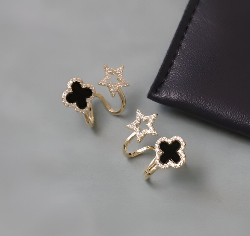 Auri Vibrato leaf Clover Earrings