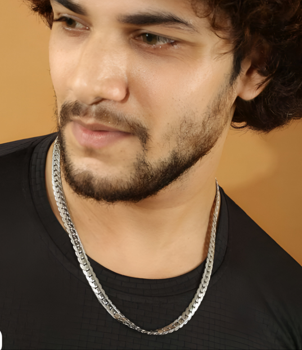 Alloy Silver Plated Chain With  Ring