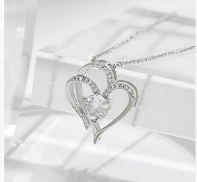 Lova Double Heart Rhinestone Necklace