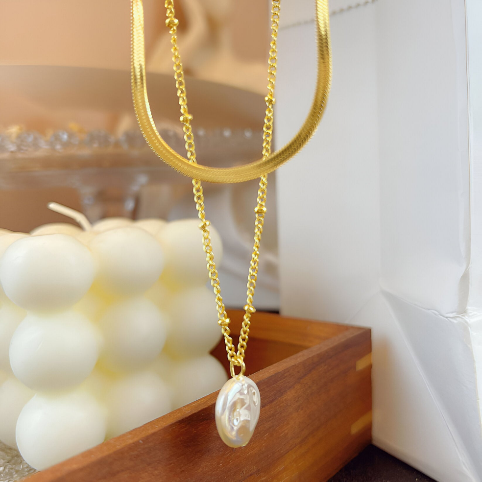 Vintage Fashion Simple Gold-plate Snake Chain