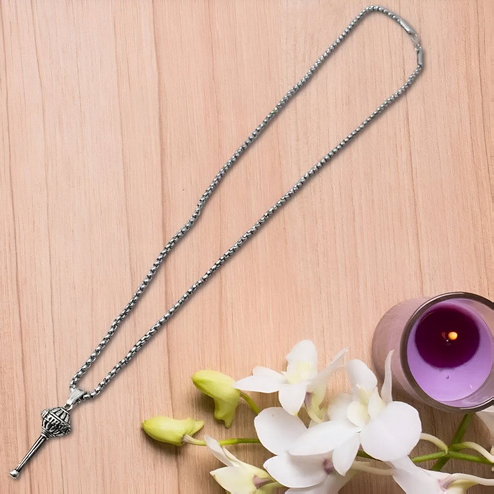 Silver Chain with Gada Pendant