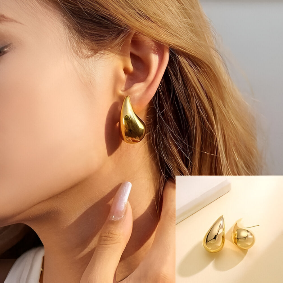 Teardrop Gold Plated Earrings