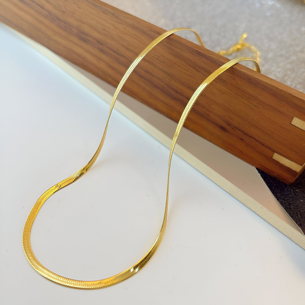 Vintage Fashion Simple Gold-plate Snake Chain