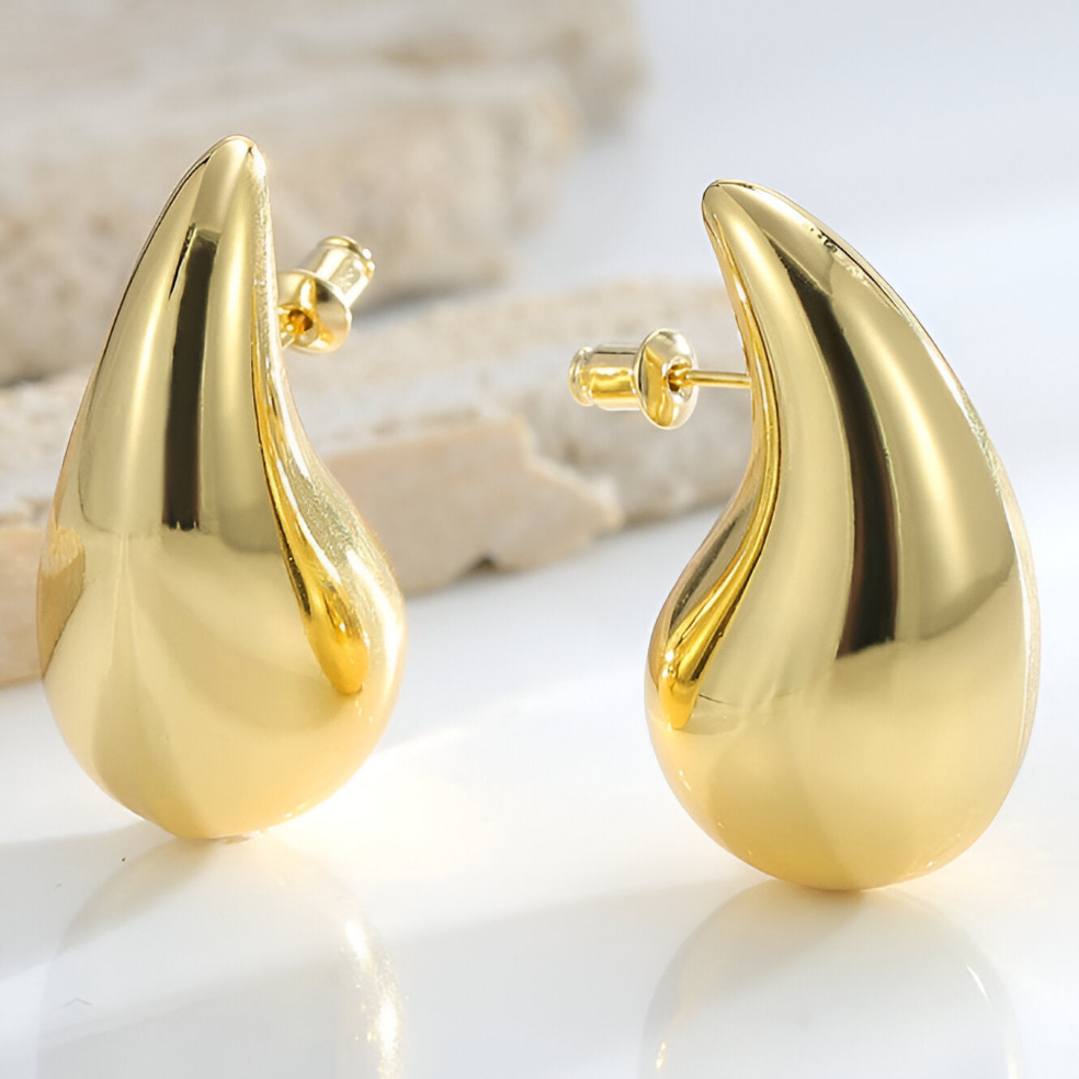 Teardrop Gold Plated Earrings