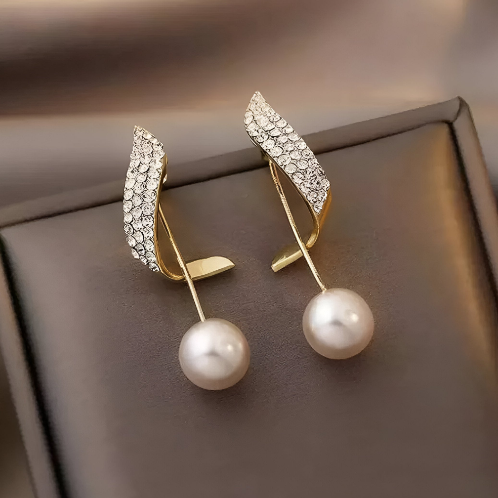 Pearl Wing Stud Earrings