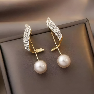 Pearl Wing Stud Earrings