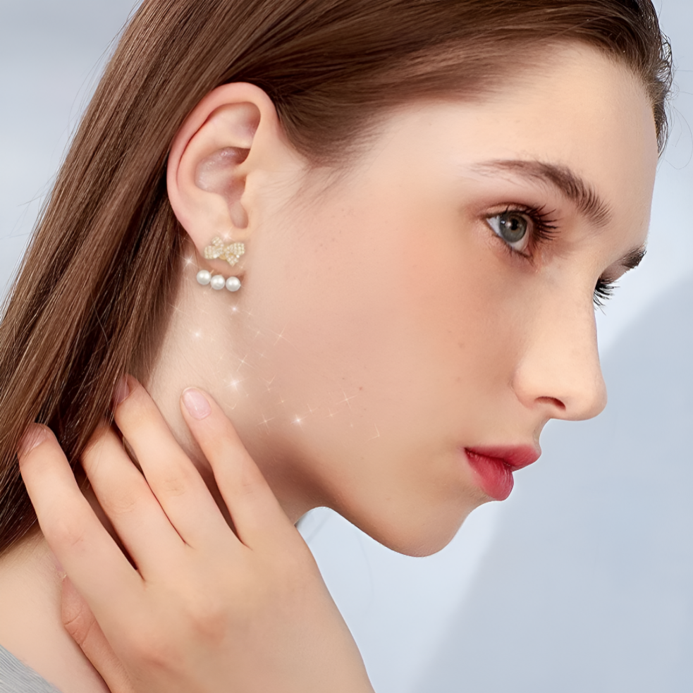 Elys Gold Plated Luxury bow Earrings