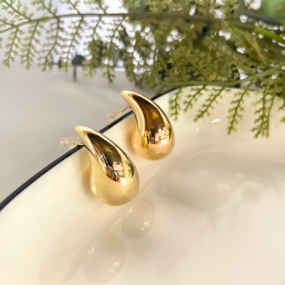 Teardrop Gold Plated Earrings