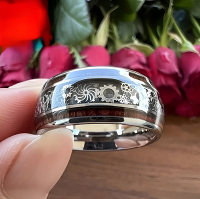 Luxurious Stainless Steel Mechanical Gear Ring