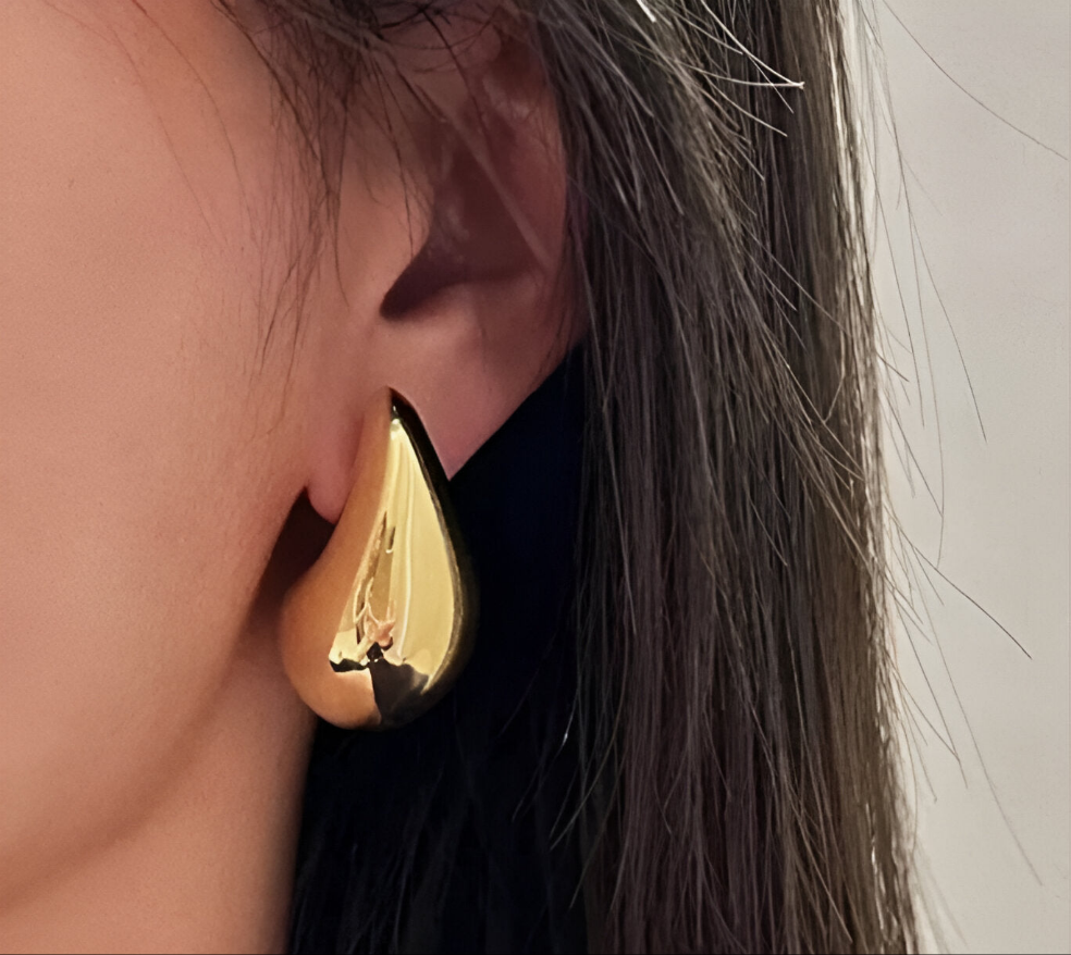 Teardrop Gold Plated Earrings