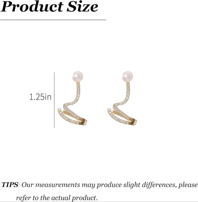 Auri Gold Plated Pearl Rhinestone Earrings