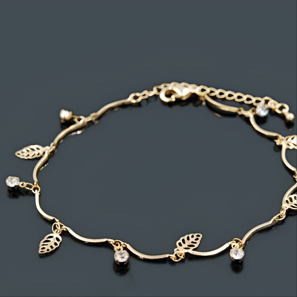 Leaf Stone Gold Plated Bracelets