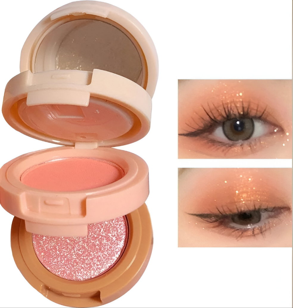 3-in-1 Blusher, Highlighter & Compact Palette - Travel Friendly