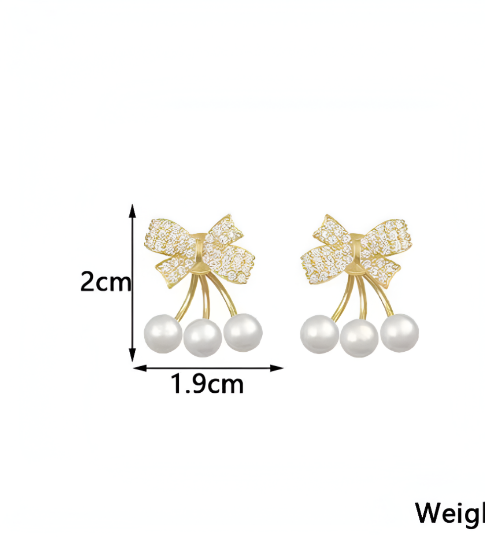 Elys Gold Plated Luxury bow Earrings