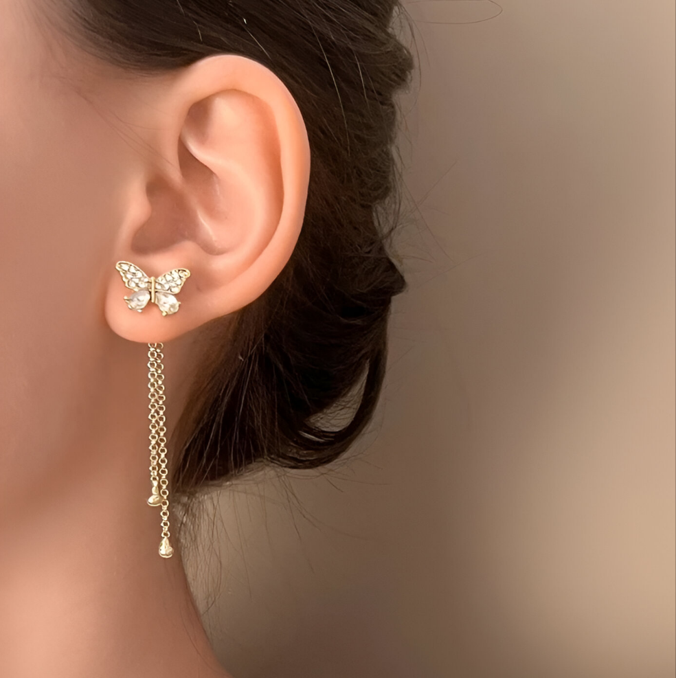 Elys Butterfly Drop Earrings