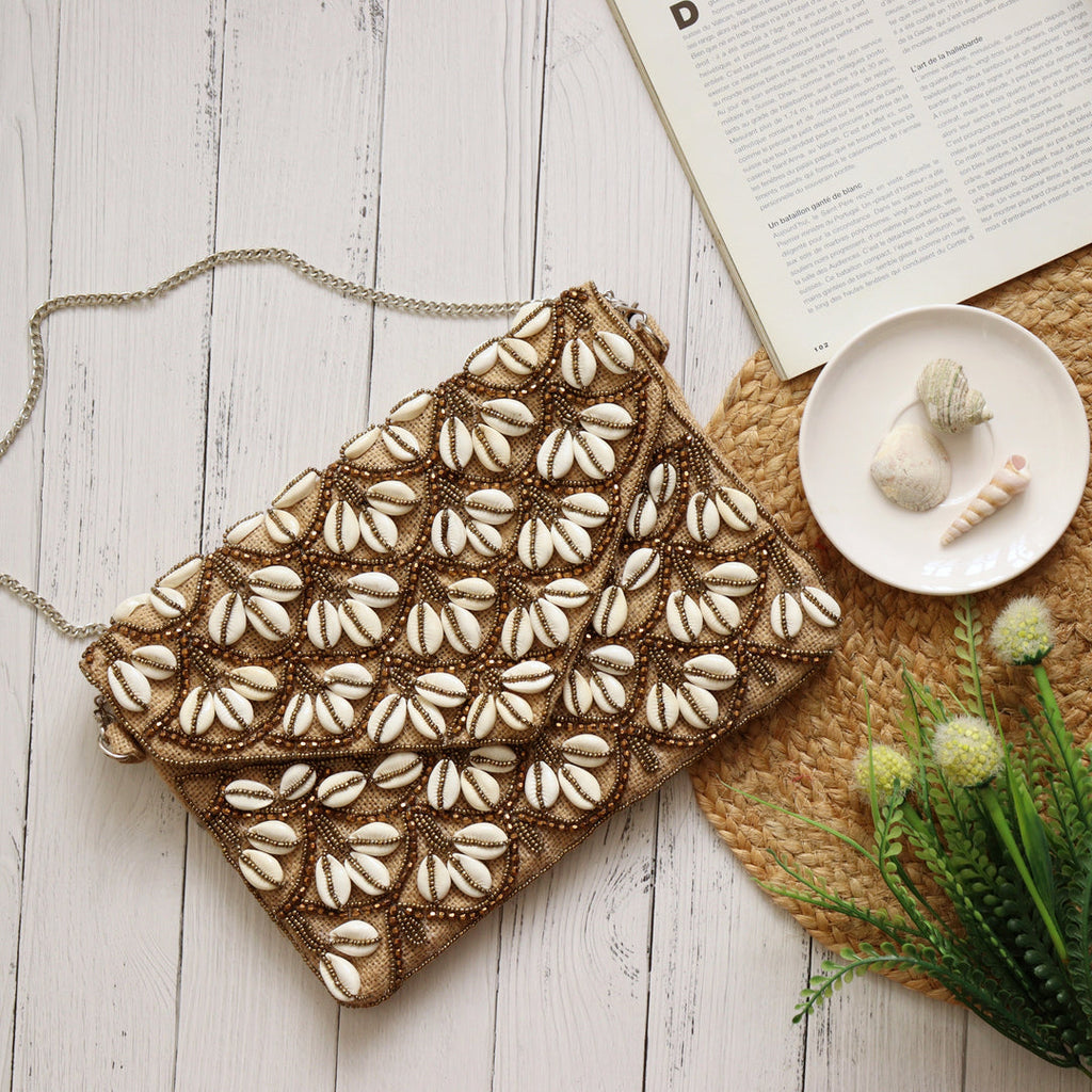 Belle mode Handcrafted Canvas Shoulder Bag Clutch for Women