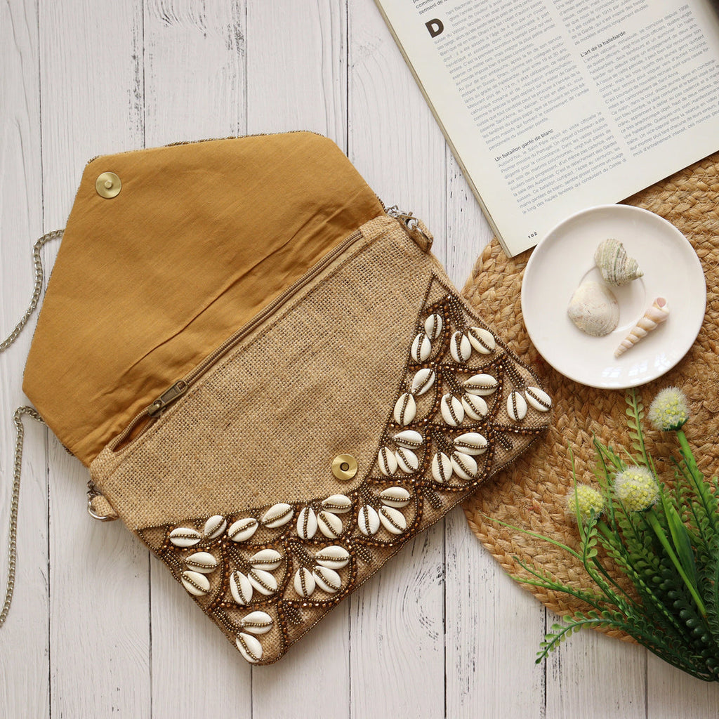 Belle mode Handcrafted Canvas Shoulder Bag Clutch for Women