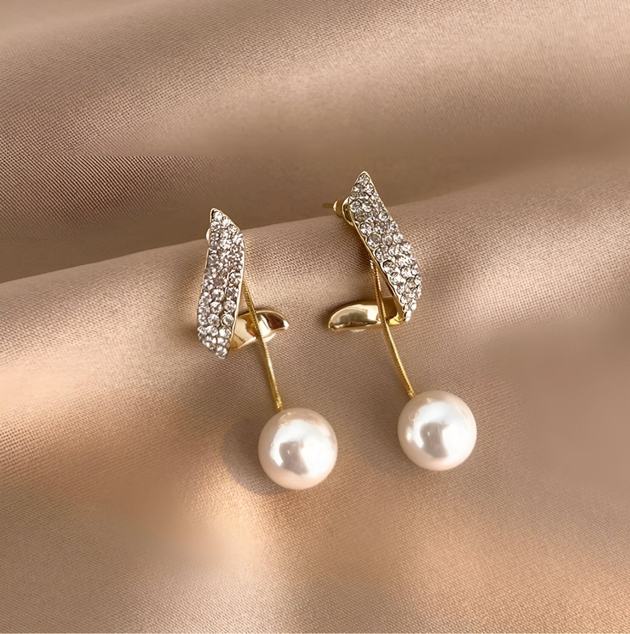 Pearl Wing Stud Earrings