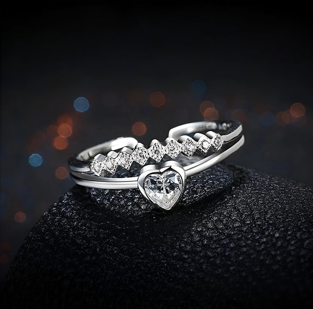 Elva Zirconia Stainless Steel Ring