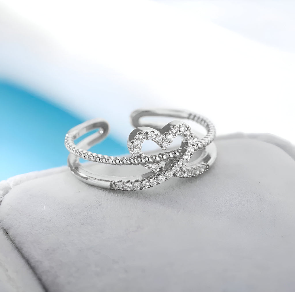 Elva Zirconia Stainless Steel Ring