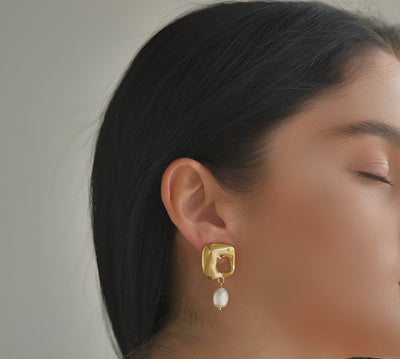 Eira pearl Anti Tarnish Earrings