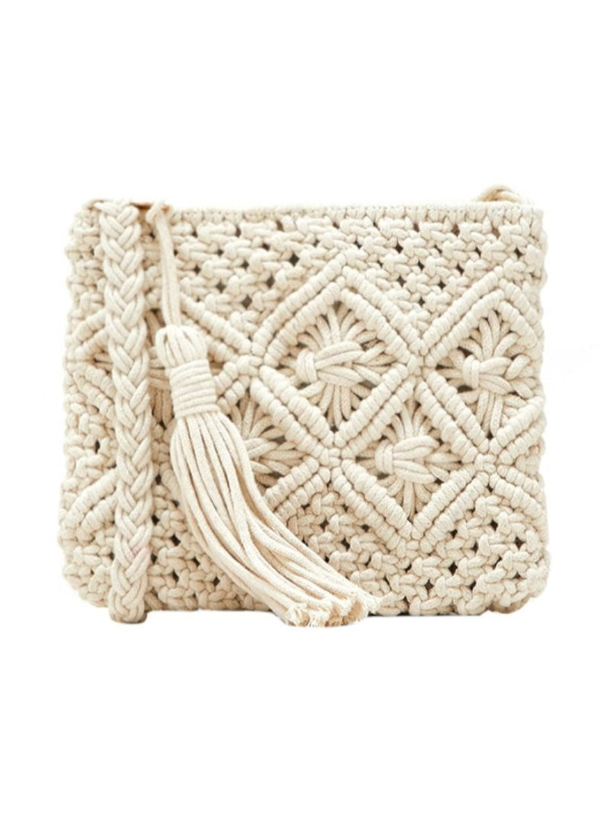 Belle Mode Macrame Sling Bag Boho Tote, Fancy Shoulder Purse for Women