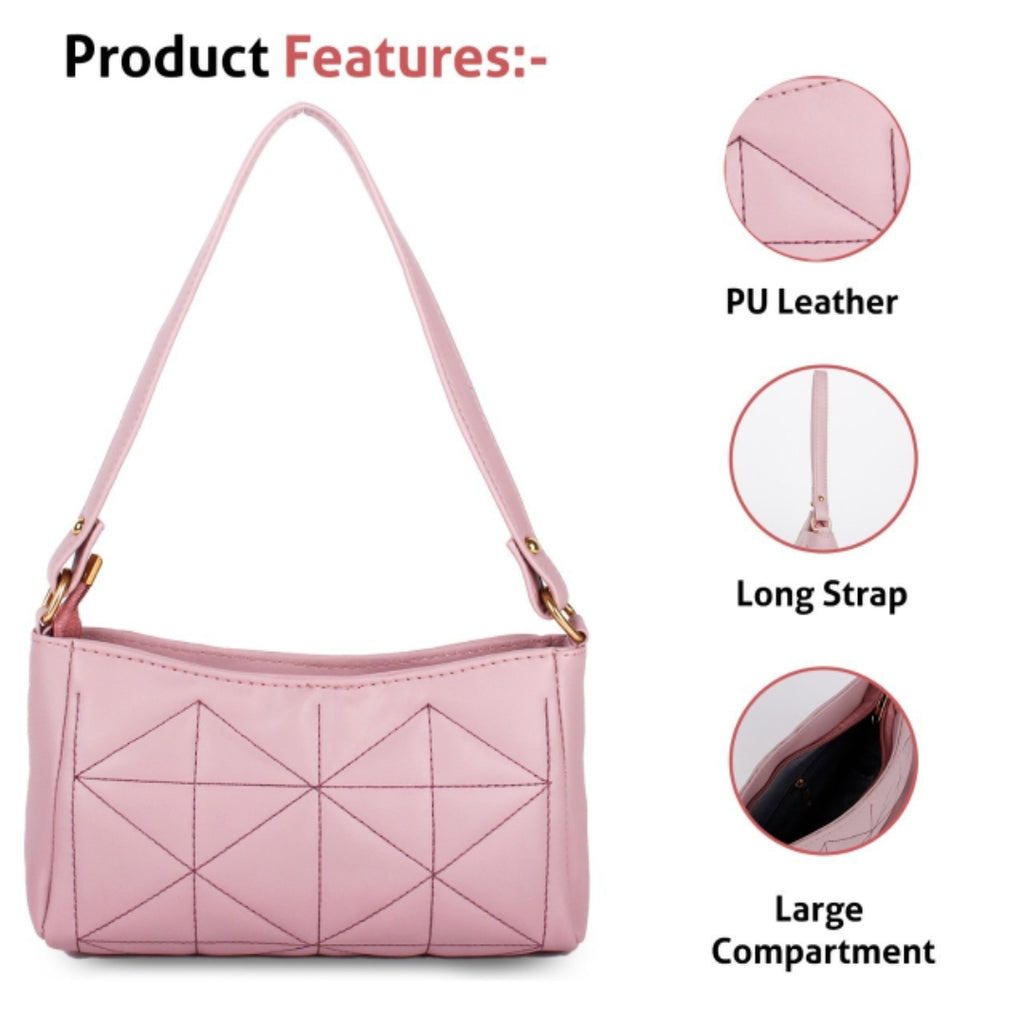 Belle Mode Pink Solid Soft-gathered Shoulder Sling Bag for Women