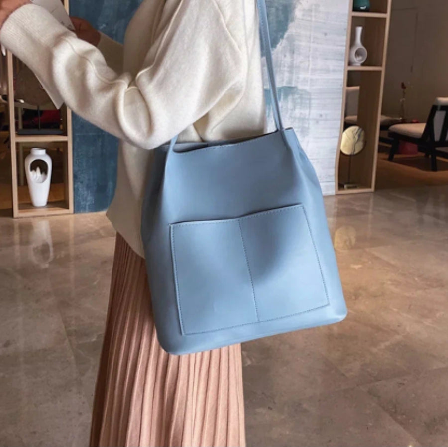 Belle Mode Leather Bag with Totebag College bag for Women