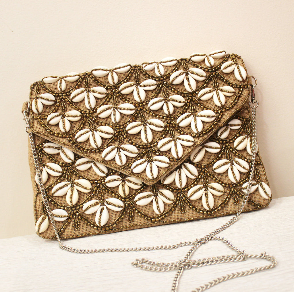 Belle mode Handcrafted Canvas Shoulder Bag Clutch for Women