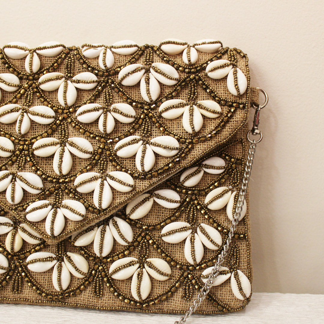 Belle mode Handcrafted Canvas Shoulder Bag Clutch for Women