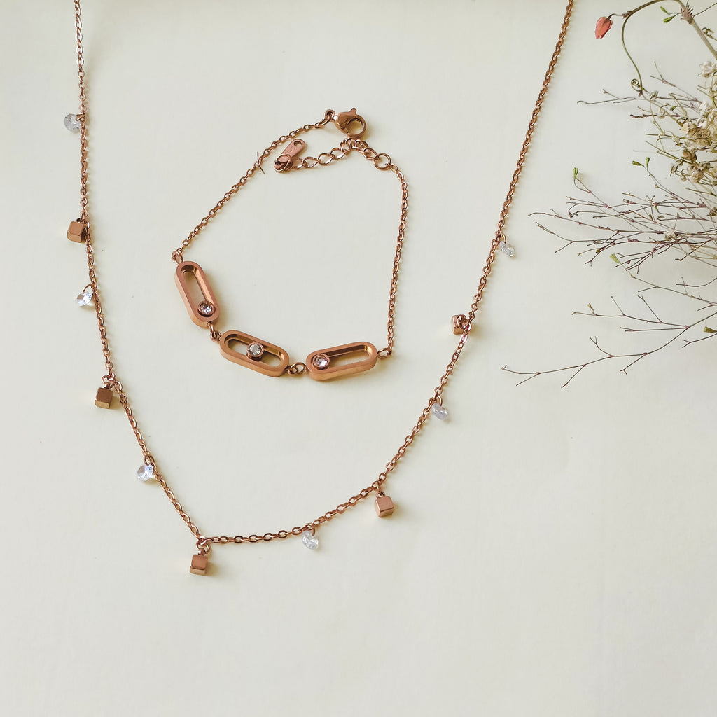 Oryn Duo Necklace  And  Braclet Set