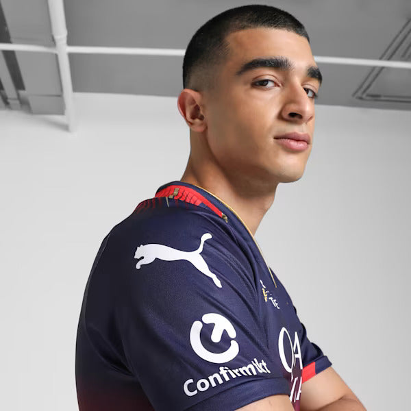 RCB 2025 Men's Official Match Jersey | Regular Fit V-Neck Cricket T-Shirt | Half Sleeve Polyester Fan Wear