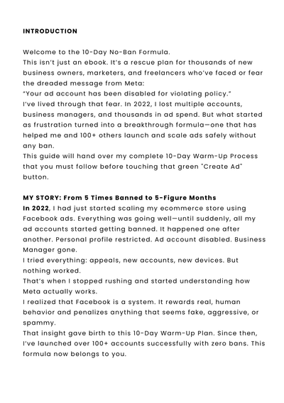 Zero-Ban Meta Ads Ebook – 10-Day Setup Formula