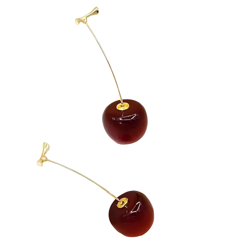 3D Red Cherry dangle Earrings